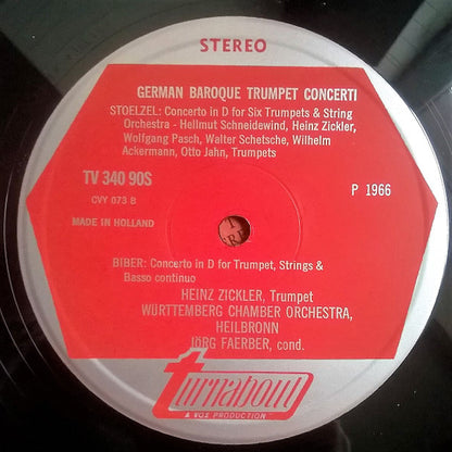 Johann Wilhelm Hertel, Johann Friedrich Fasch, Gottfried Heinrich Stölzel, Heinrich Ignaz Franz Biber, Heinz Zickler : Deutsche Barockmusik - Konzerte Für Trompete (LP, Mono)