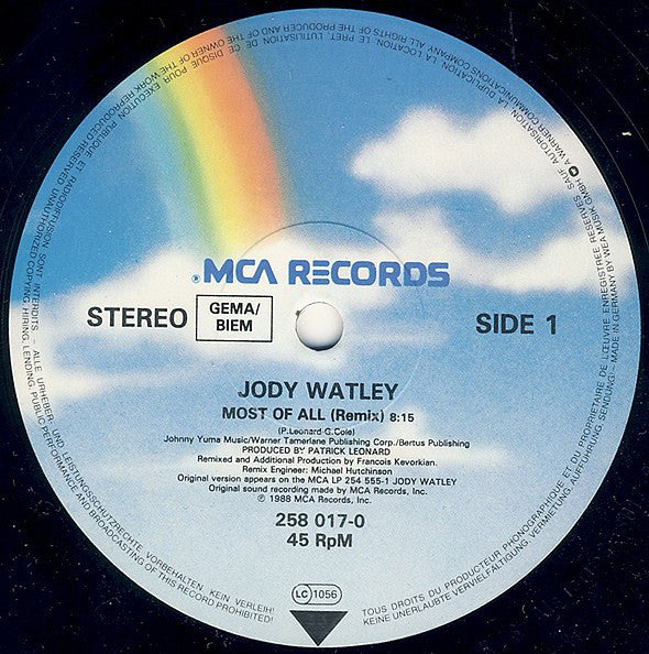 Jody Watley : Most Of All (12")