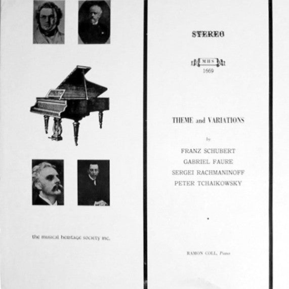 Franz Schubert, Gabriel Fauré ,  Sergei Vasilyevich Rachmaninoff, Pyotr Ilyich Tchaikovsky /  Ramón Coll (2) : Theme And Variations (LP, RE)