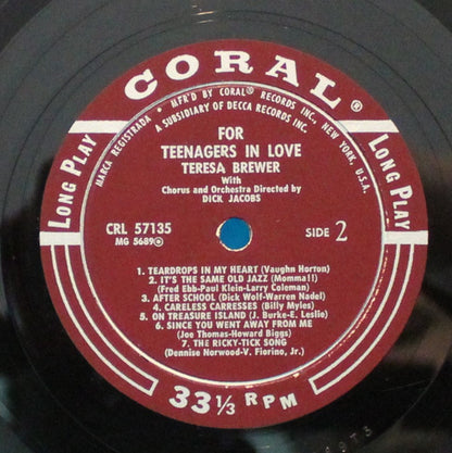 Teresa Brewer : For Teenagers In Love (LP)