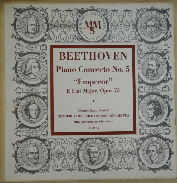 Ludwig van Beethoven - Hans Kann, Nederlands Philharmonisch Orkest, Otto Ackermann : Piano Concerto No. 5 "Emperor", E Flat Major, Opus 73 (10", Mono, Gra)