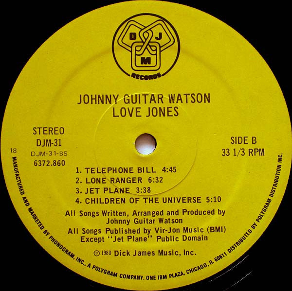 Johnny Guitar Watson : Love Jones (LP, Album, 18)