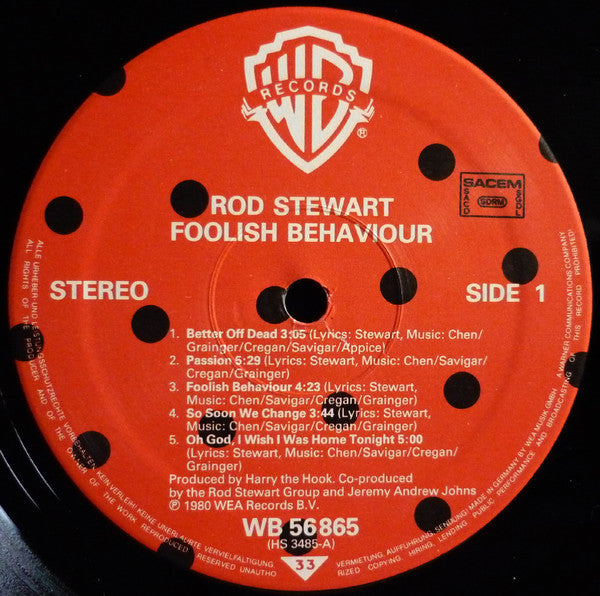 Rod Stewart : Foolish Behaviour (LP, Album)