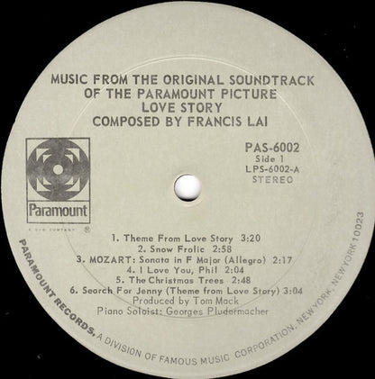 Francis Lai : Love Story - Music From The Original Soundtrack (LP, Album, PR )