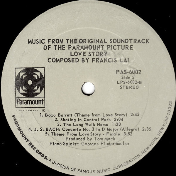 Francis Lai : Love Story - Music From The Original Soundtrack (LP, Album, PR )