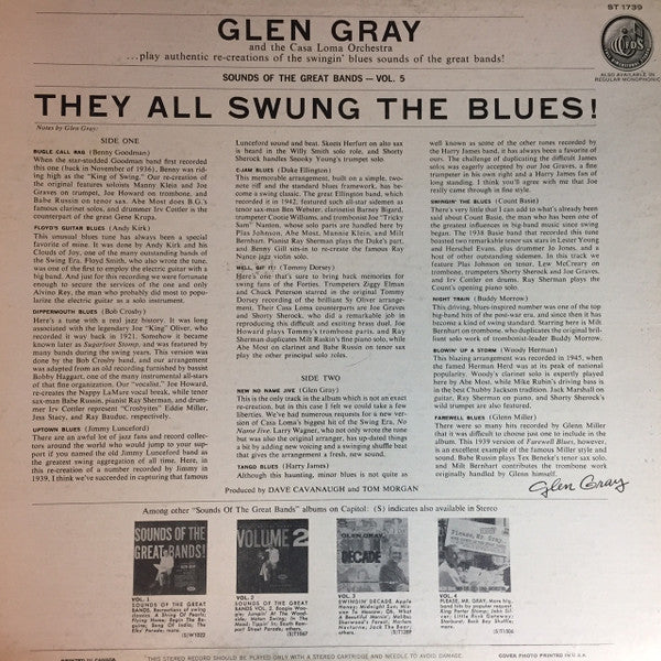 Glen Gray & The Casa Loma Orchestra : They All Swung The Blues (Sounds Of The Great Bands - Vol. 5) (LP, Album)