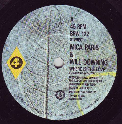 Mica Paris & Will Downing : Where Is The Love (7", Single, Pap)