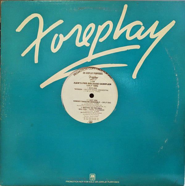 Various : Foreplay #34: A&M's Pre-Release Sampler (12", S/Sided, Promo, Smplr)