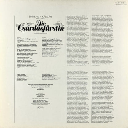 Emmerich Kálmán, Anneliese Rothenberger, Nicolai Gedda, Olivera Miljakovic, Willi Brokmeier, Wolfgang Anheisser : Die Csárdásfürstin (Großer Querschnitt) (LP, RE)