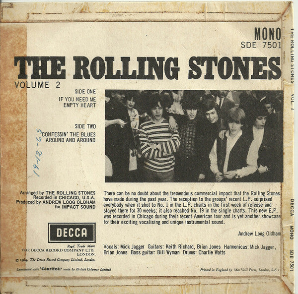 The Rolling Stones : Volume 2 (7", EP, Mono)