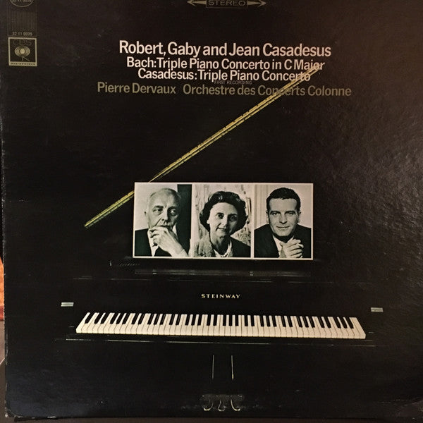 Robert Casadesus, Gaby Casadesus, Jean Casadesus, Pierre Dervaux (2) : Bach: Triple Piano Concerto in C Major; Casadesus: Triple Piano Concerto (LP, Album)