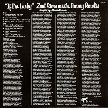 Zoot Sims Meets Jimmy Rowles : If I'm Lucky (LP, Album)