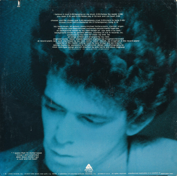 Lou Reed : Rock And Roll Heart (LP, Album, Pet)