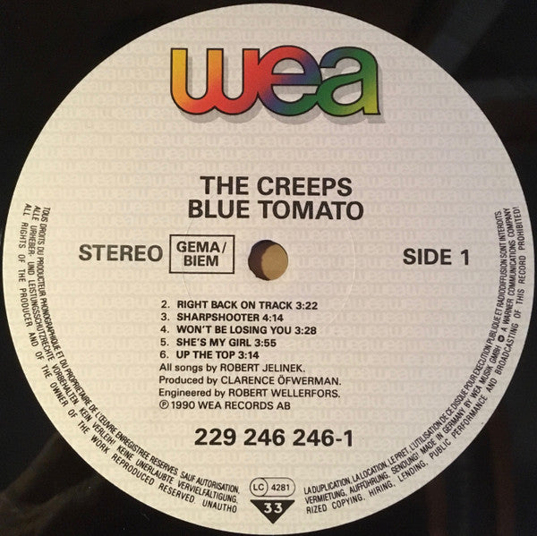 The Creeps : Blue Tomato (LP, Album)