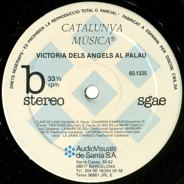 Victoria De Los Angeles : Al Palau (LP, Album, Gat)