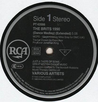 Various : The Brits 1990 Dance Medley (12", Maxi, P/Mixed)