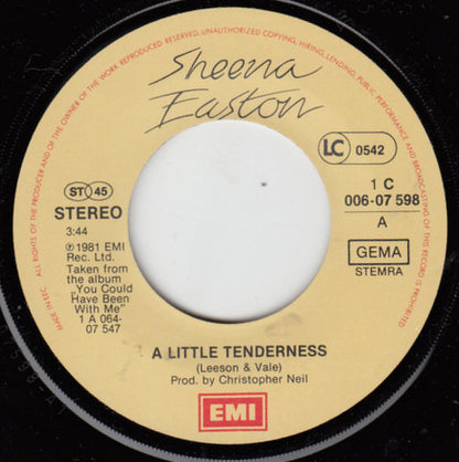 Sheena Easton : A Little Tenderness (7", Single)