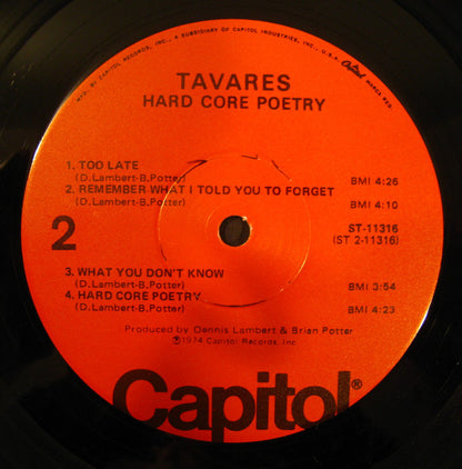 Tavares : Hard Core Poetry (LP, Album, Win)