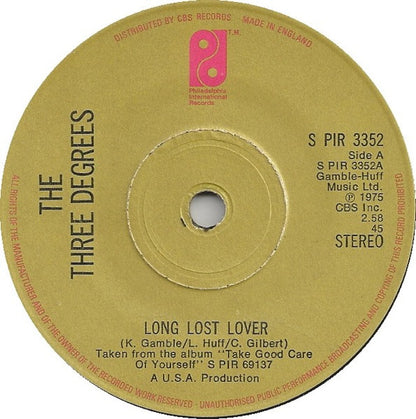 The Three Degrees : Long Lost Lover (7", Single)