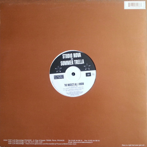 Studio Nova Feat. Sommer Trella : The Music's All I Know (12")