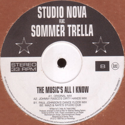 Studio Nova Feat. Sommer Trella : The Music's All I Know (12")