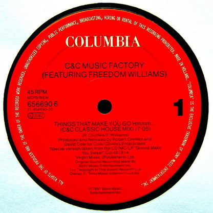 C + C Music Factory Featuring Freedom Williams : Things That Make You Go Hmmm... (12", Single)