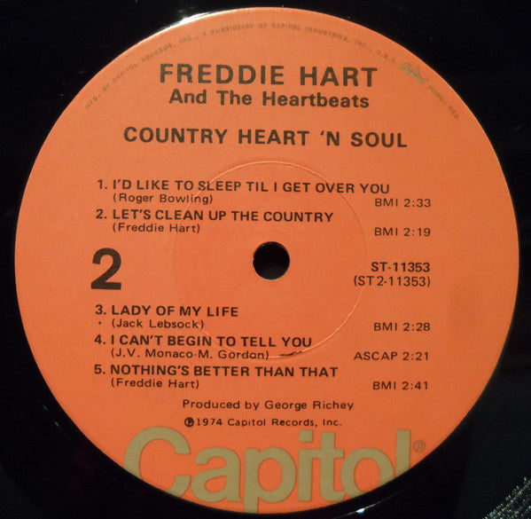 Freddie Hart And The Heartbeats : Country Heart 'N Soul (LP, Album)