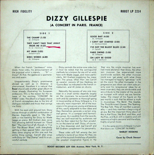 Dizzy Gillespie : Concert In Paris (LP, Album)