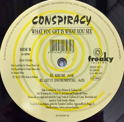 Conspiracy (2) : What You Get Is What You See (12")