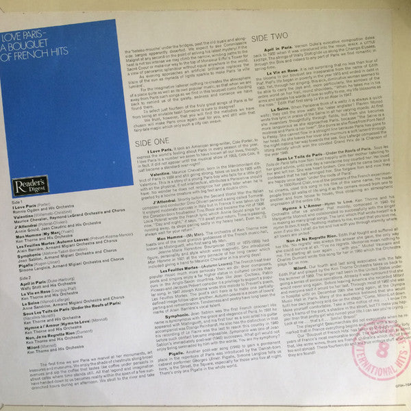 Various : I love Paris: A Bouquet of French Hits (LP, Comp)