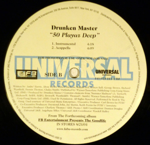 Drunken Master (5) : 50 Playaz Deep (12", Promo)