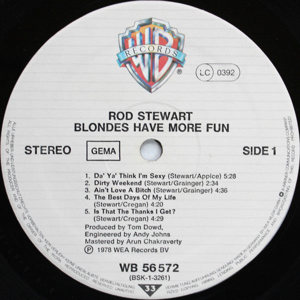 Rod Stewart : Blondes Have More Fun (LP, Album, RP, Gat)