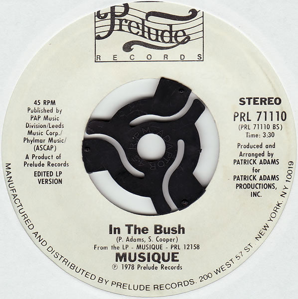 Musique : In The Bush (7", Styrene, Pit)