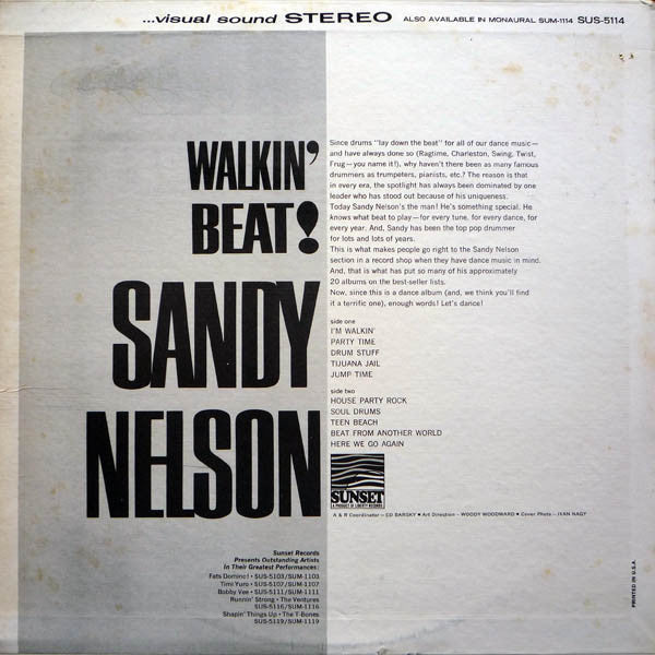 Sandy Nelson : Walkin' Beat (LP, Album)